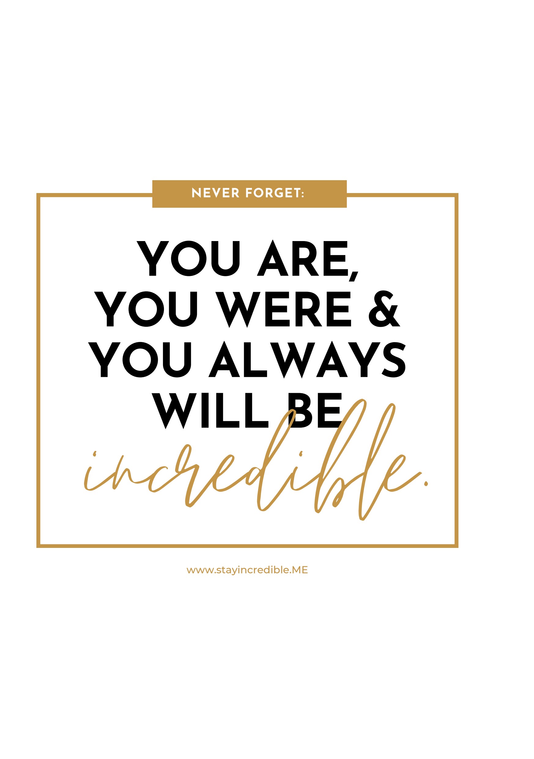 Affirmation spread — Stay Incredible Planner