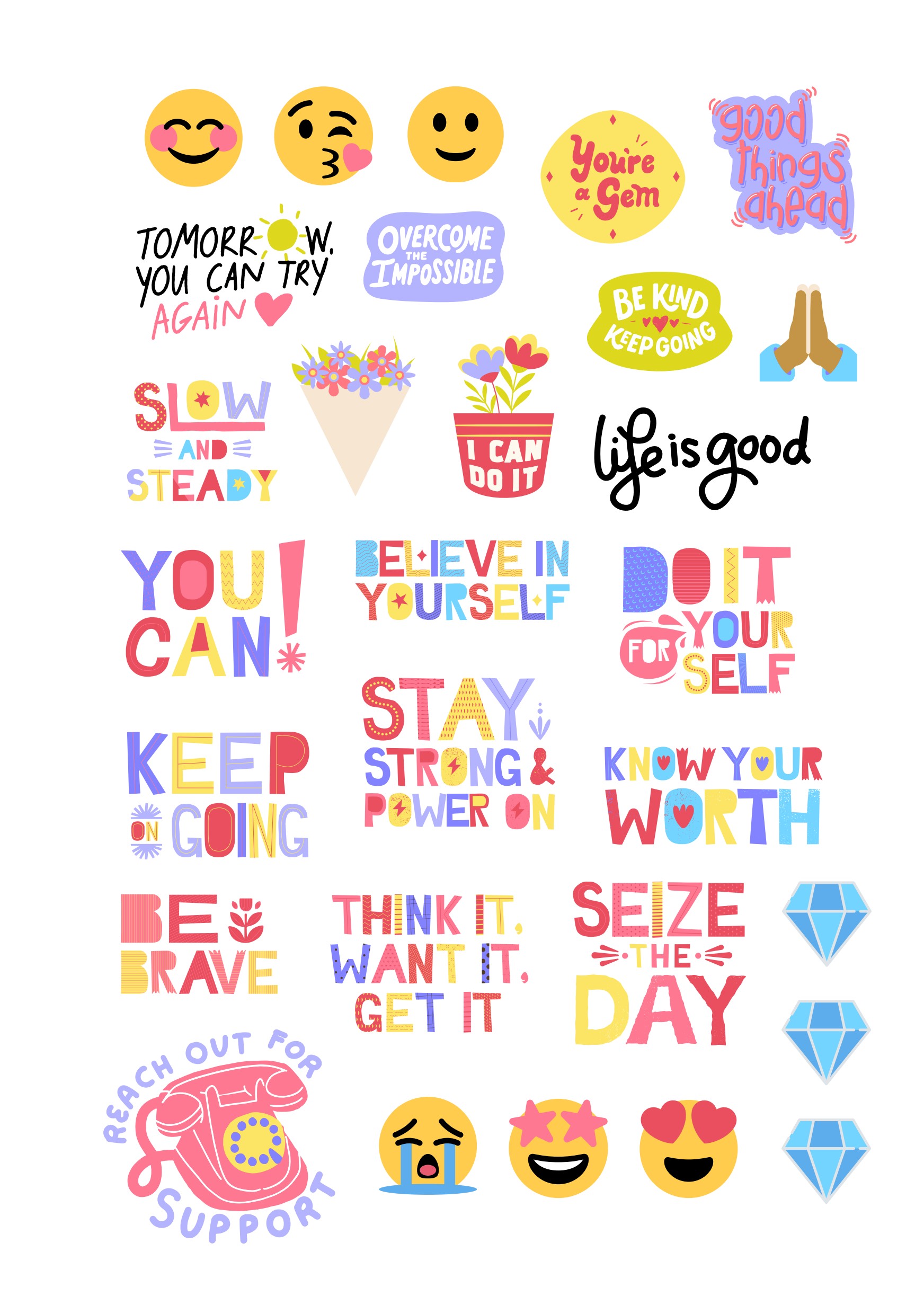 Daily affirmations stickers — Stay Incredible Planner